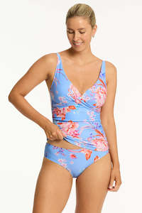 Tankini Tops: Sea Level Cross Front Tankini Top - Indochine light blue