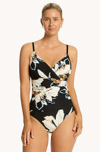 Sea Level La Luna Wrap Front Swimsuit wired DD/E - Black