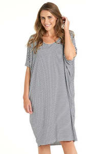 Betty Basics Maui Dress (Navy/White Stripe)
