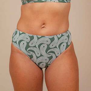 Bikini Bottom: Moontide Buta Mid-Rise pant ( ocean blue & seaweed green )