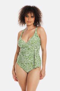 Tankini Tops: Togs Tahiti Tankini Cross Over Set (Green)