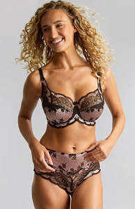 Lingerie: Panache Clara Full Brief (Black/Pink)