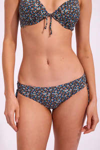 Piha Fleur Minuit Adjustable Bikini Bottoms (Black)