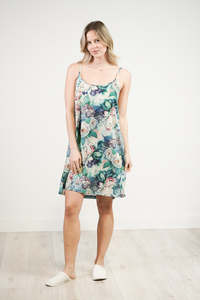 Linens Unlimited Botanical Bloom Strappy Nightie (Blue Floral)