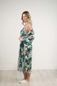 Linens Unlimited Cotton Kimono (Blue Floral)