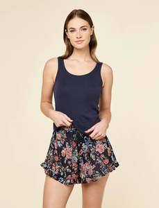 Pyjamas: Papinelle Layla Boxer & Singlet Set (Navy)