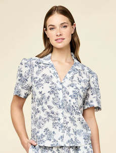 Pyjamas: Papinelle Nostalgia Short Sleeve PJ Shirt (White)