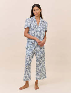 Pyjamas: Papinelle Nostalgia Crop Pyjama Pant (White)