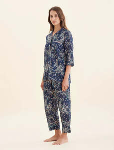 Papinelle Cheri Blossom Crop PJ Set (Navy)