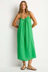 Sea Level Sunset Tie Back Sundress (Kelly Green)