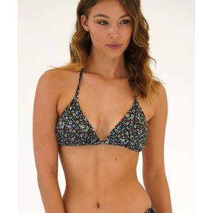 Best Sellers: Piha Fleur Minuit Sliding Tri Top (Black)