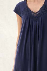 Sleepwear: Givoni 6LE67  Short Sleeve Short Nightie (Navy)