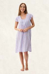 Givoni Pearl 6AF26P Flutter Sleeve Short Nightie (Pink)