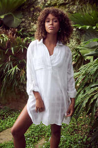 Resortwear: Sunseeker Picnic Painters Shirt (White)