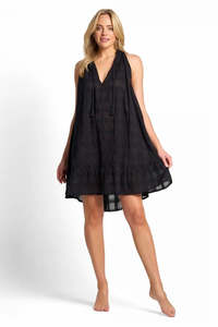 Resortwear: Sunseeker Textured Picnic Throw Over - Black