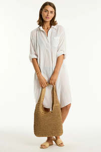 Sea Level Salt Long Cover Up (White)