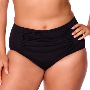All Swimwear: Genevieve Chlorine Resistant Tummy Control Swim Pants (Black)