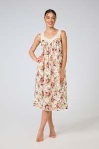 Arabella MD 410 F3 Lace V Neck Nightie (Multi Floral)