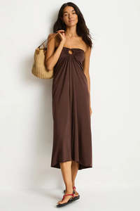 Sea Level Mythos Ring Cover Up Skirt (Cocoa)