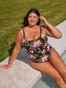 Capriosca Caribbean Chlorine Resistant Tank One Piece   (Black)