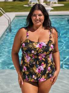 Capriosca Caribbean Chlorine Resistant Tank Tankini Top (Black)