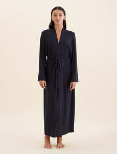 Papinelle Kate Modal Soft Maxi Robe (Black)