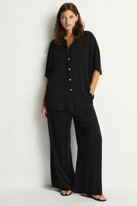 Resortwear: Sea Level Costa Aloha Shirt (Black)