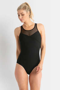 Poolproof Barbados Cross One Piece Mastectomy Friendly Swimsuit - Chlorine Resistant (Black)