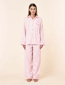 Sleepwear: Papinelle Cheri Blossom Cosy Full Length PJ Set (Parfait Pink)