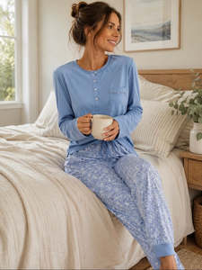 Sleepwear: Givoni 7LP88K Katie Ski Pyjama Set (Blue)