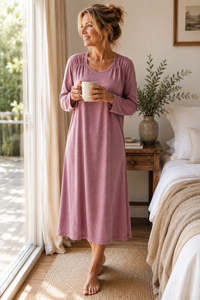 Zenza Merino/Cotton Nightgown 580NG (Raspberry)
