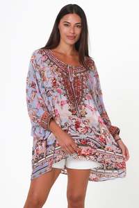 Resortwear: Peacock Feather ON0020 Viscose Beach Kaftan/Dress (Multi)