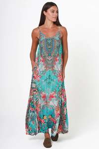 Peacock Feather ON0006 Scoop Maxi Dress (Multi)