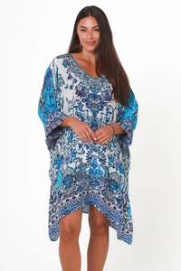 Peacock Feather ON0012 Viscose Beach Kaftan (Multi)