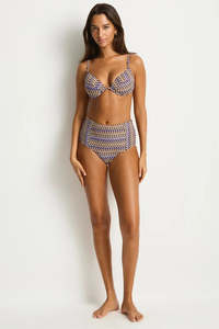 Sea Level Tessera Push Up Bikini Top (Cocoa)