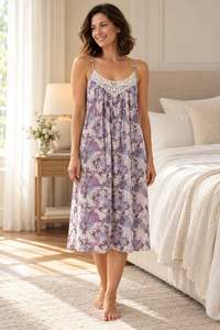 GIVONI -  Short Como Cotton Chemise Nightie (Mauve)