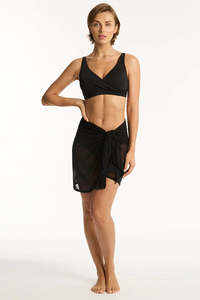 Sea Level Eco Essentials Mid Length Mesh Wrap (Black)