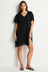 Sea Level Salt Kaftan (Black)