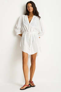 Sea Level Salt Boho Shirt (White)