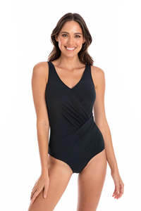 All Swimwear: Togs SB31TH SWIMSUIT SURPLICE BLACK