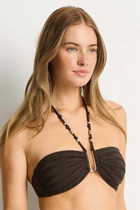 Sea Level De Luxe U Bar Bandeau Bikini Top (Espresso)