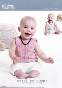 Accessories: Ashford Ribbed Twist Singlet Knitting Pattern 4ply AYP082