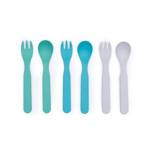Bobo Amp Boo: Bobo&Boo Plant Based Cutlery Set - Lagoon