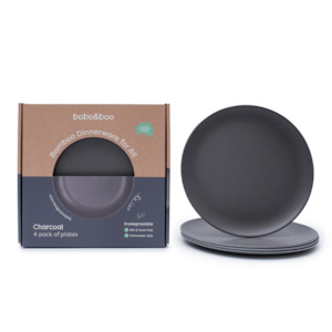 Bobo&Boo Large Plates 4 pack - Charcoal Grey