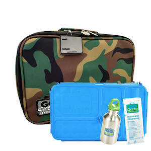 Go Green: Go Green Lunch Box Set - Green Camo (with Blue Food Box)