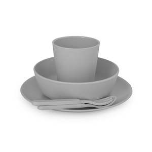 Bobo Bamboo: Bobo&Boo Dinner Set - Pebble (Grey)