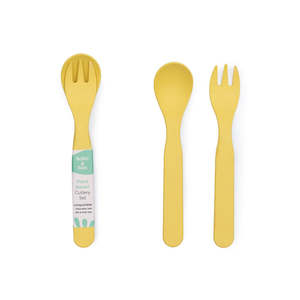 Bobo&Boo Plant Based Cutlery Set - Yellow