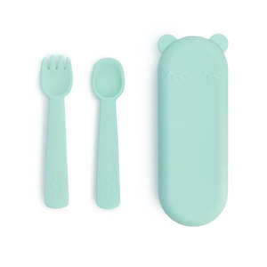 We Might Be Tiny - Feedie Fork & Spoon Set - Mint