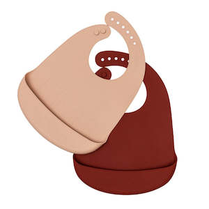 We Might Be Tiny - Catchie Bib - Rust + Beige