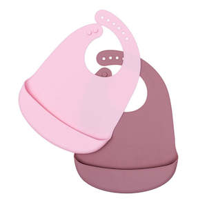 We Might Be Tiny - Catchie Bib - Dusty Rose + Powder Pink